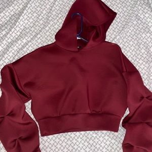 FashionNova Silk crop hoodie